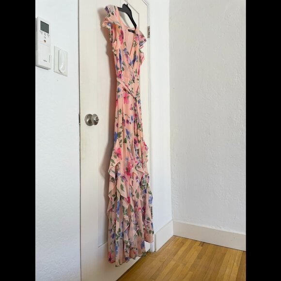 Ralph Lauren Floral Ruffle-Trim Georgette Gown - Picture 5 of 9